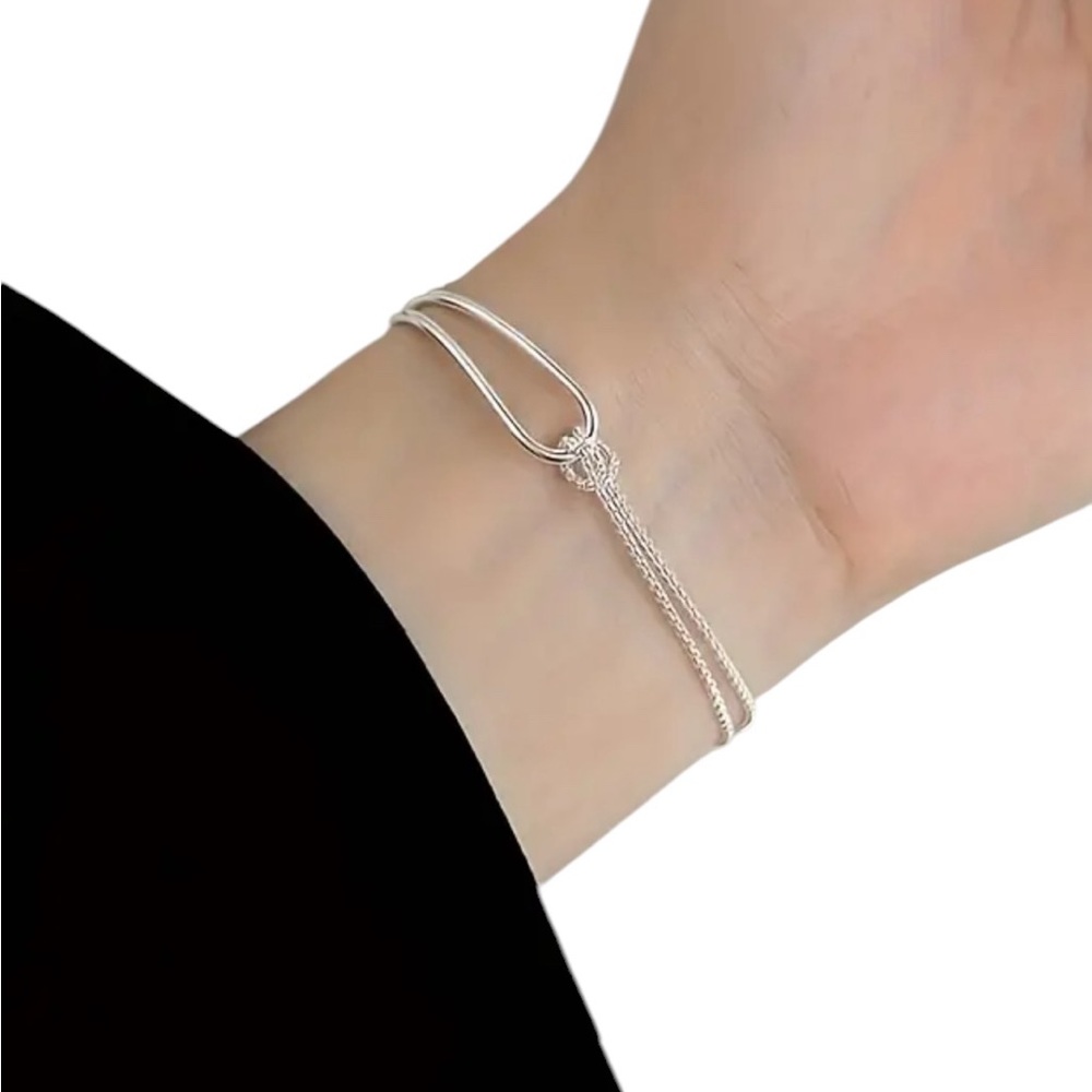 Silver Plated Double Knot Bracelet